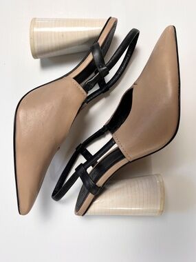 Mercedes Castillo Leather Slingback Heels – Size 9